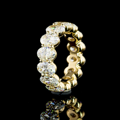 5.60 CTTW Oval Lab Grown Diamond Full Eternity Sz. 4 (E Color and VVS2 Clarity)