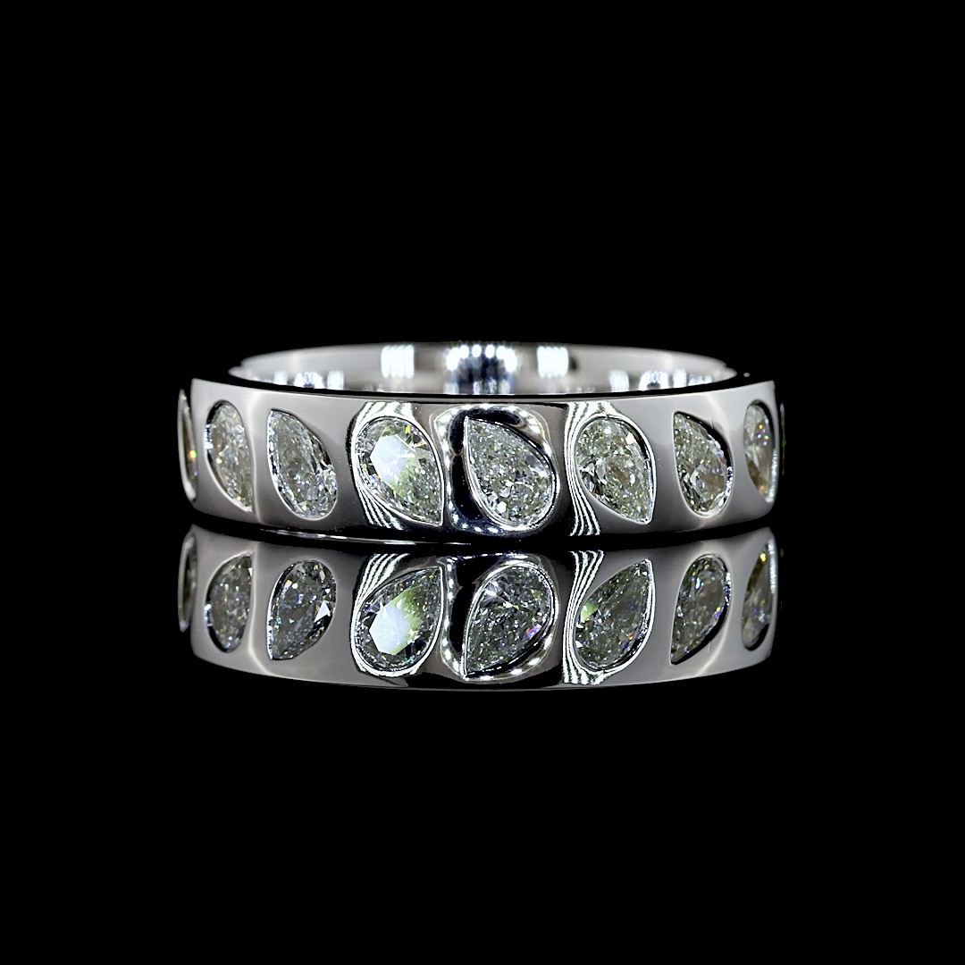 1.61 CTTW Pear Lab Diamond Full Eternity (G Color)
