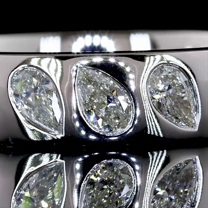 1.61 CTTW Pear Lab Diamond Full Eternity (G Color)