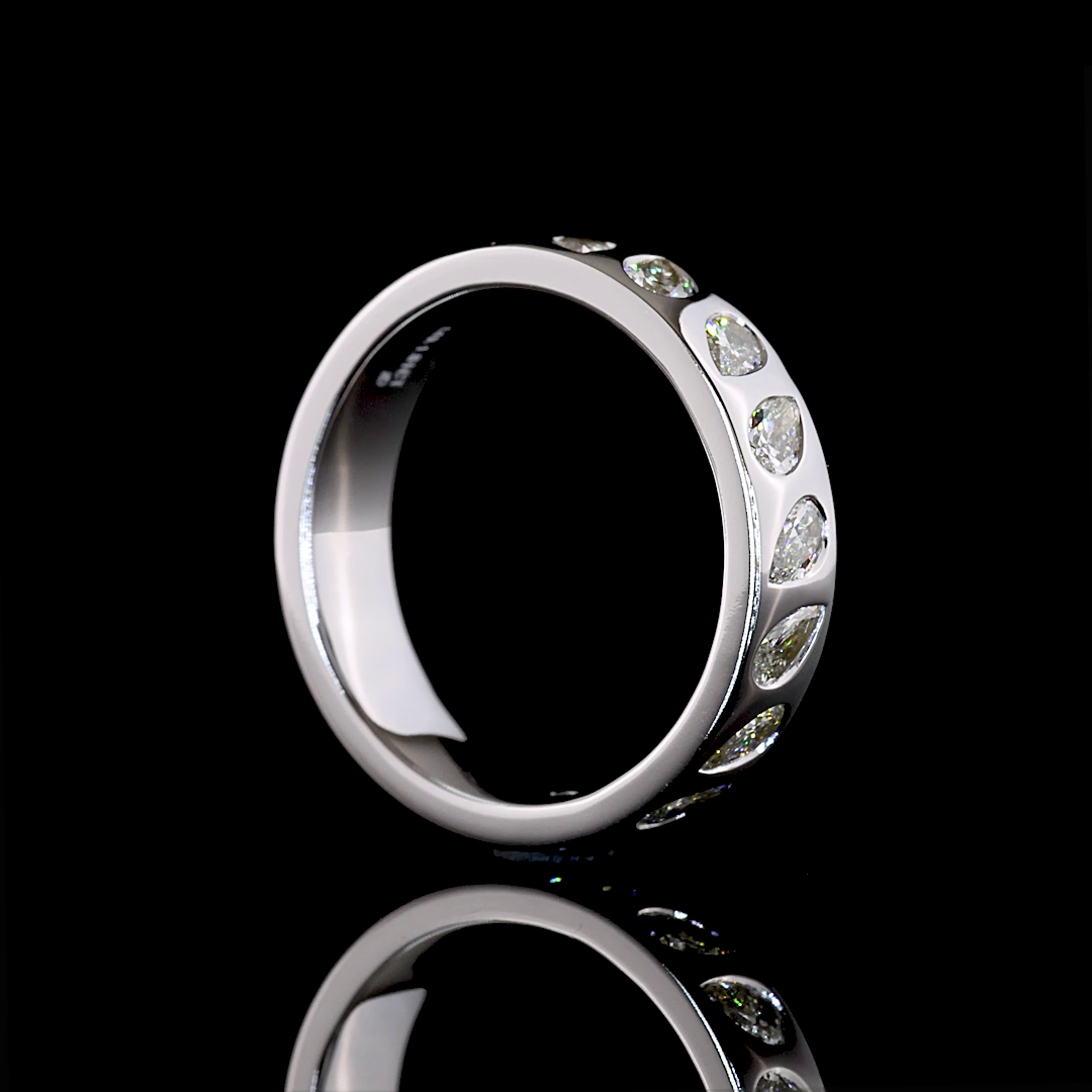 1.61 CTTW Pear Lab Diamond Full Eternity (G Color)