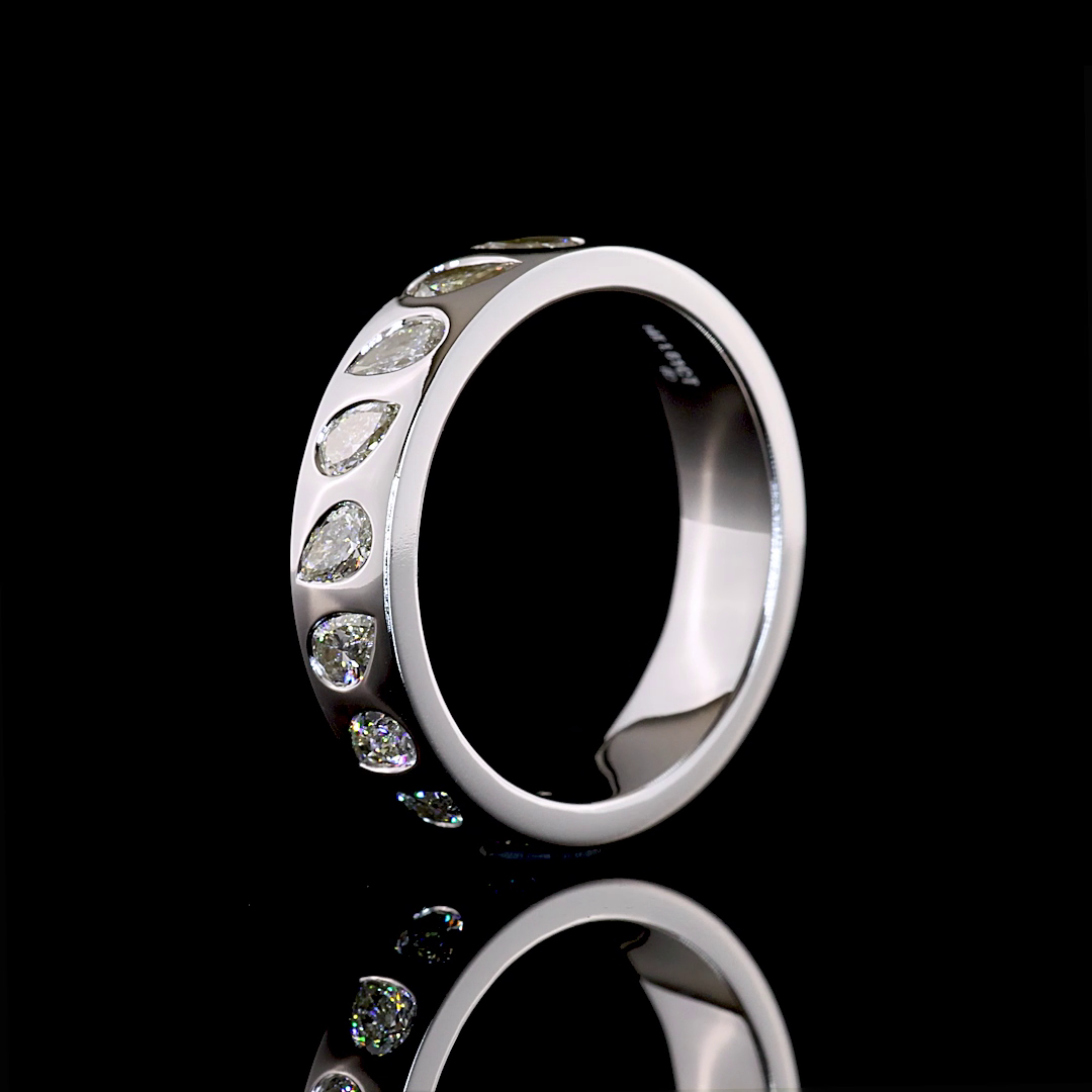 1.61 CTTW Pear Lab Diamond Full Eternity (G Color)