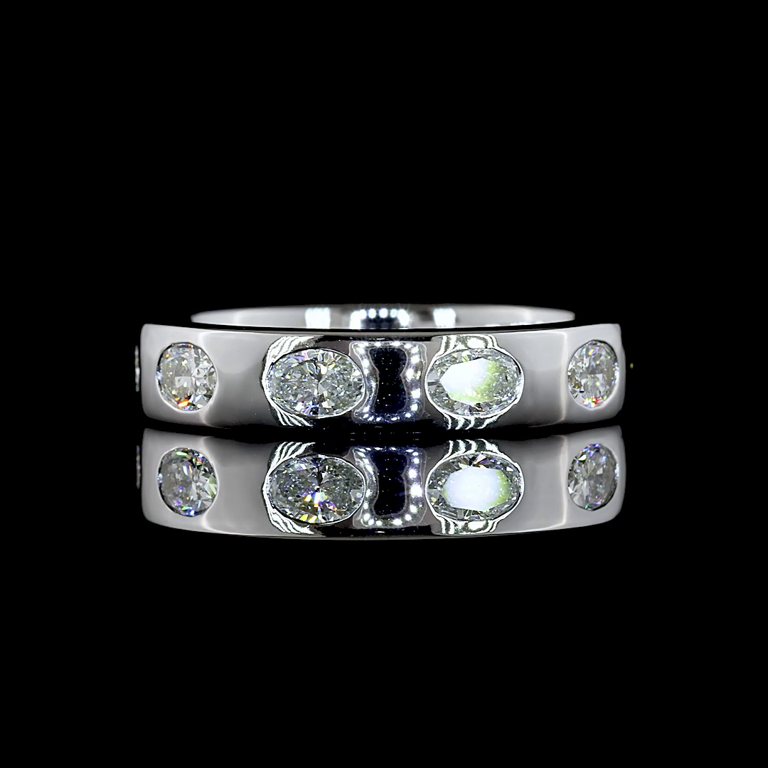 1.65 CTTW Oval Natural Diamond Full Eternity Sz. 6.5 (H Color and SI Clarity)