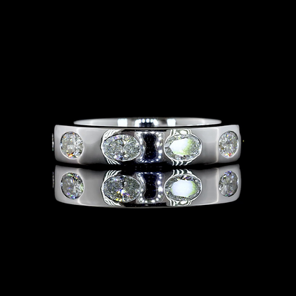 1.65 CTTW Oval Natural Diamond Full Eternity Sz. 6.5 (H Color and SI Clarity)