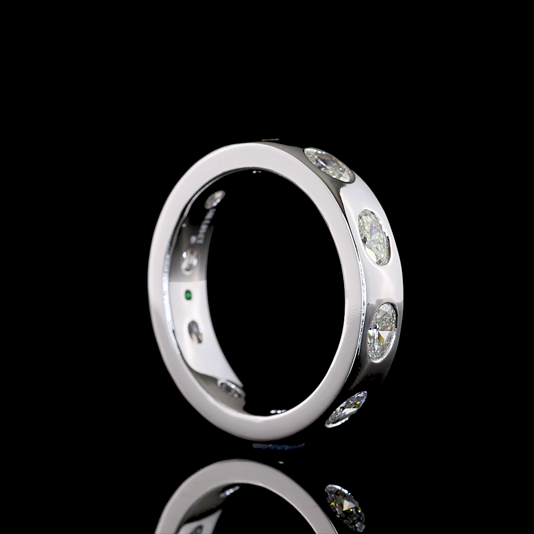 1.65 CTTW Oval Natural Diamond Full Eternity Sz. 6.5 (H Color and SI Clarity)