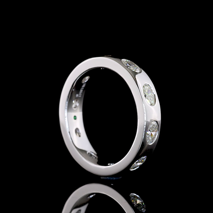 1.65 CTTW Oval Natural Diamond Full Eternity Sz. 6.5 (H Color and SI Clarity)