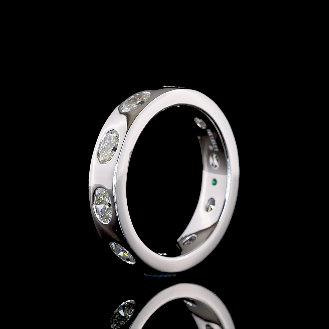 1.65 CTTW Oval Natural Diamond Full Eternity Sz. 6.5 (H Color and SI Clarity)