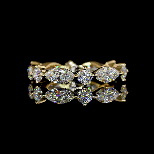 2.24 CTTW Marquise Natural Diamond Full Eternity Sz. 6 (H Color and SI Clarity)