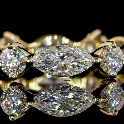 2.24 CTTW Marquise Natural Diamond Full Eternity Sz. 6 (H Color and SI Clarity)