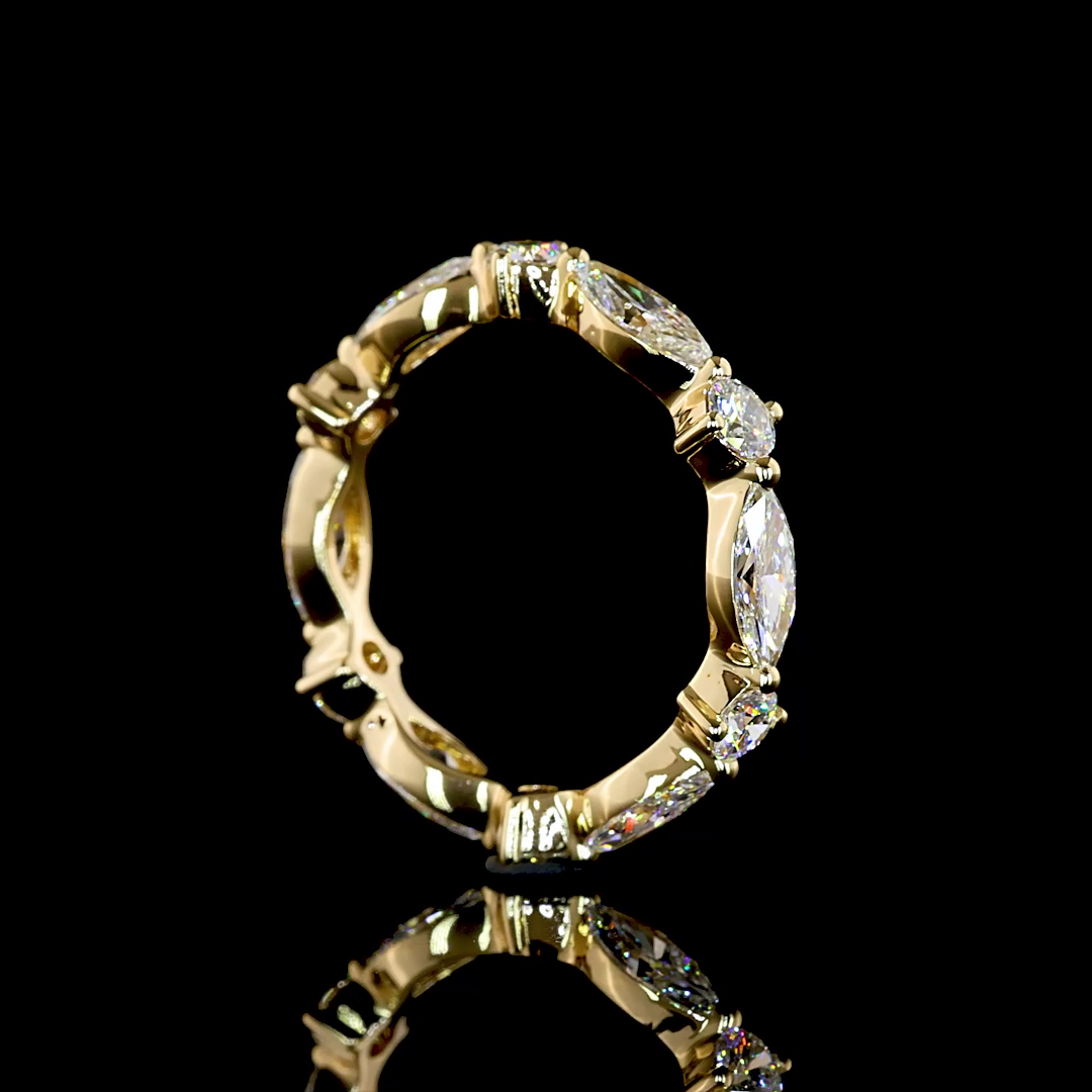 2.24 CTTW Marquise Natural Diamond Full Eternity Sz. 6 (H Color and SI Clarity)