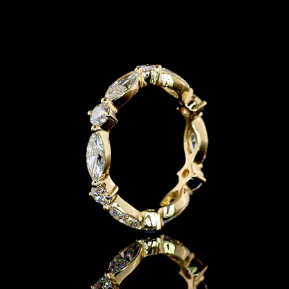 2.24 CTTW Marquise Natural Diamond Full Eternity Sz. 6 (H Color and SI Clarity)