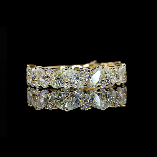 2.20 CTTW Pear Lab Diamond 3/4 Eternity Band (F Color and SI1 Clarity)