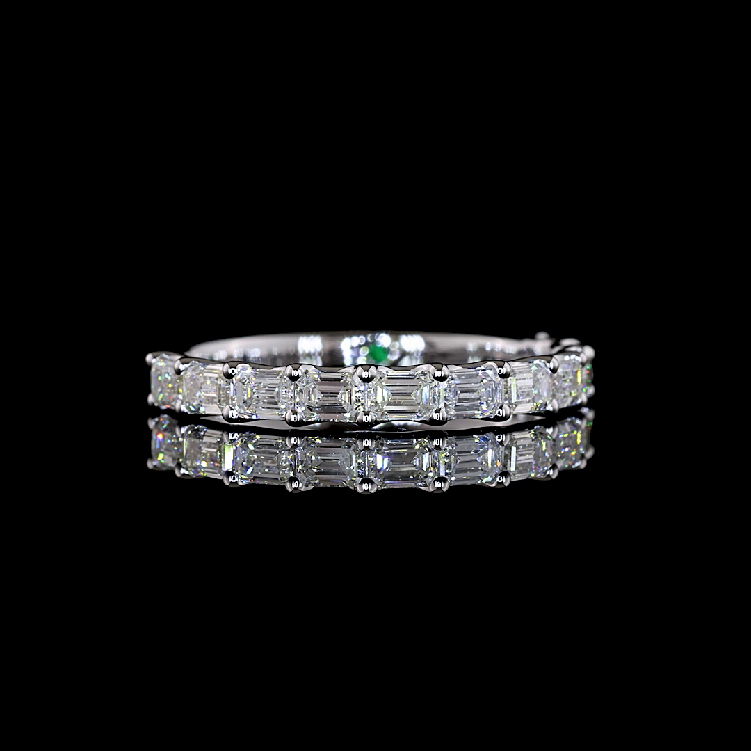 1.06 CTTW Emerald Lab Diamond Half Eternity Eternity Band (F Color and VS Clarity)