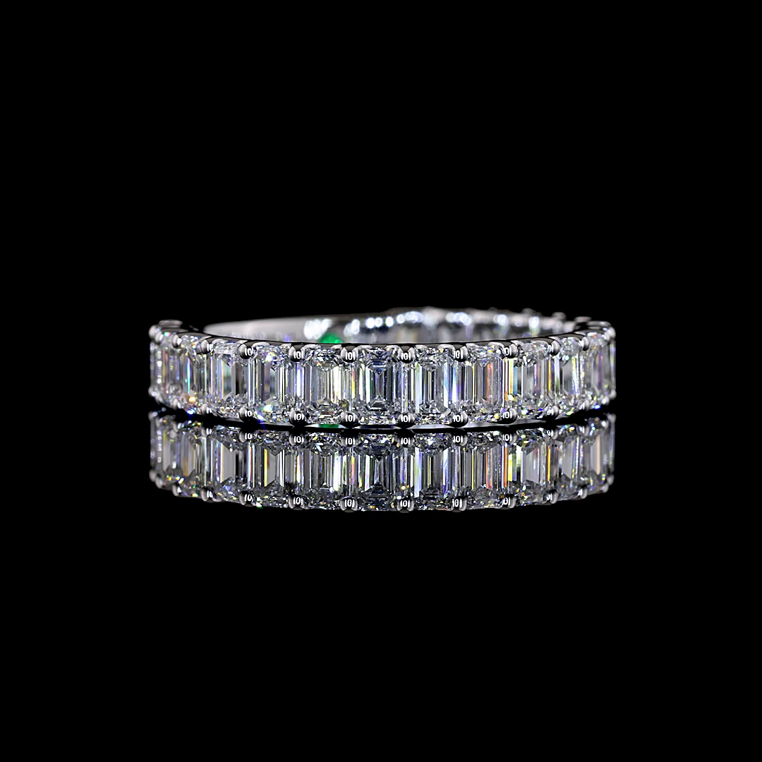 2.19 CTTW Emerald Lab Diamond 3/4 Eternity Band (F+ Color and VS+ Clarity)