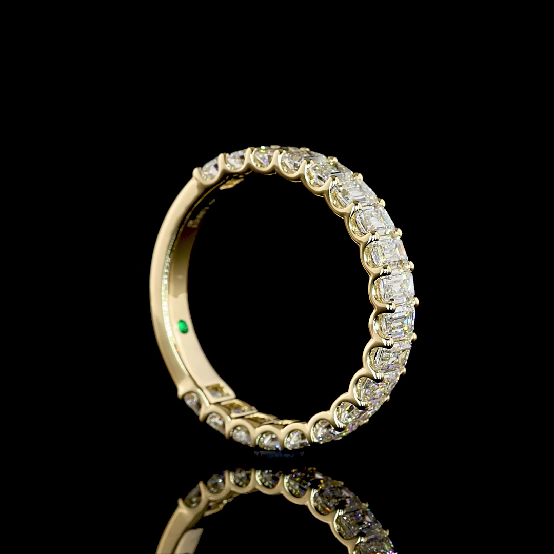1.90 CTTW Emerald Lab Diamond 3/4 Eternity Band (F+ Color and VS+ Clarity)