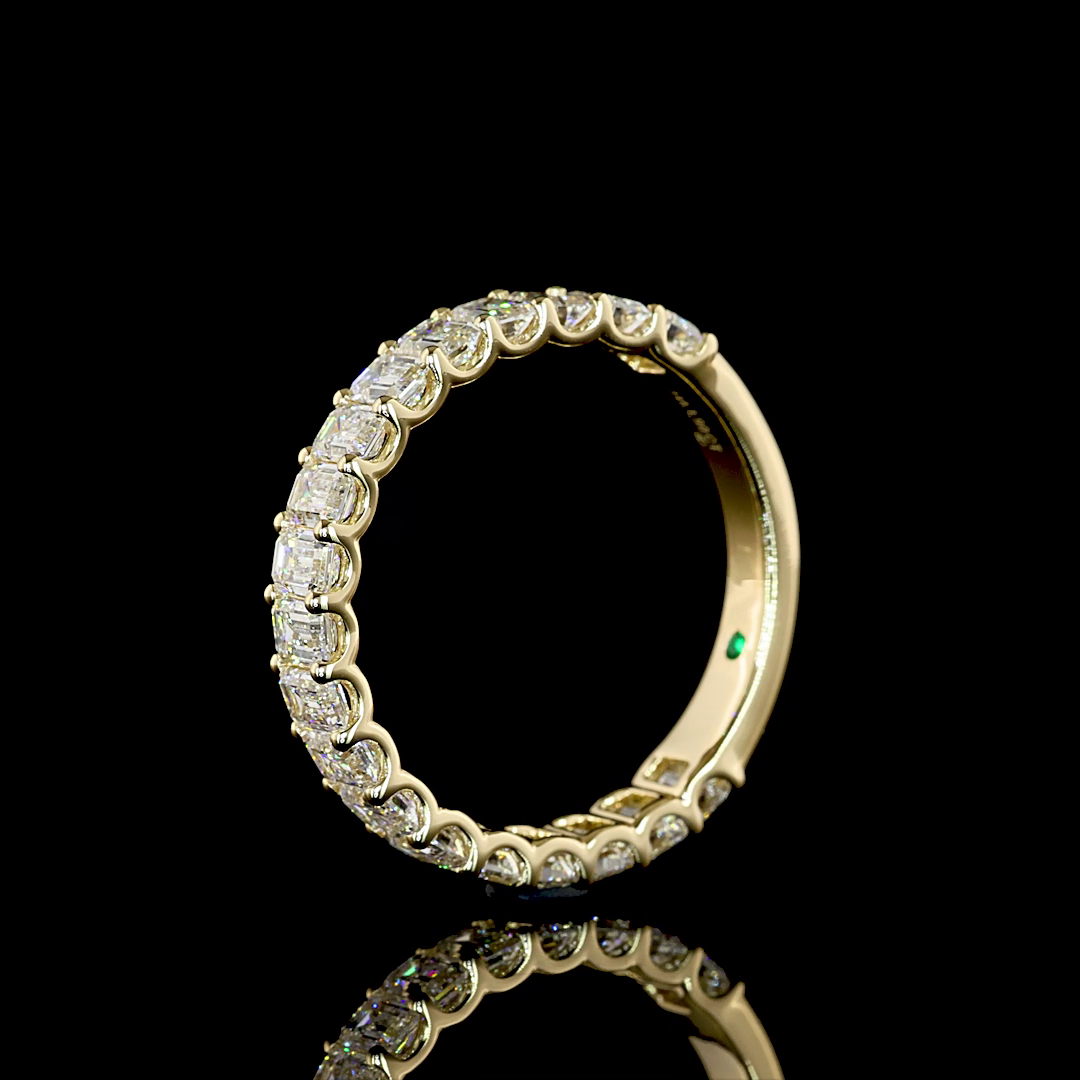 1.90 CTTW Emerald Lab Diamond 3/4 Eternity Band (F+ Color and VS+ Clarity)