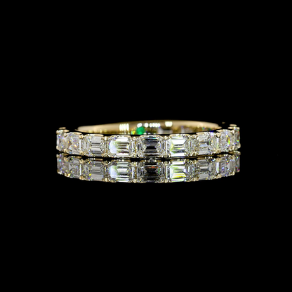 1.41 CTTW Emerald Lab Diamond 3/4 Eternity Band (F+ Color and VS+ Clarity)