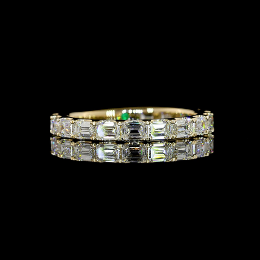 1.41 CTTW Emerald Lab Diamond 3/4 Eternity Band (F+ Color and VS+ Clarity)