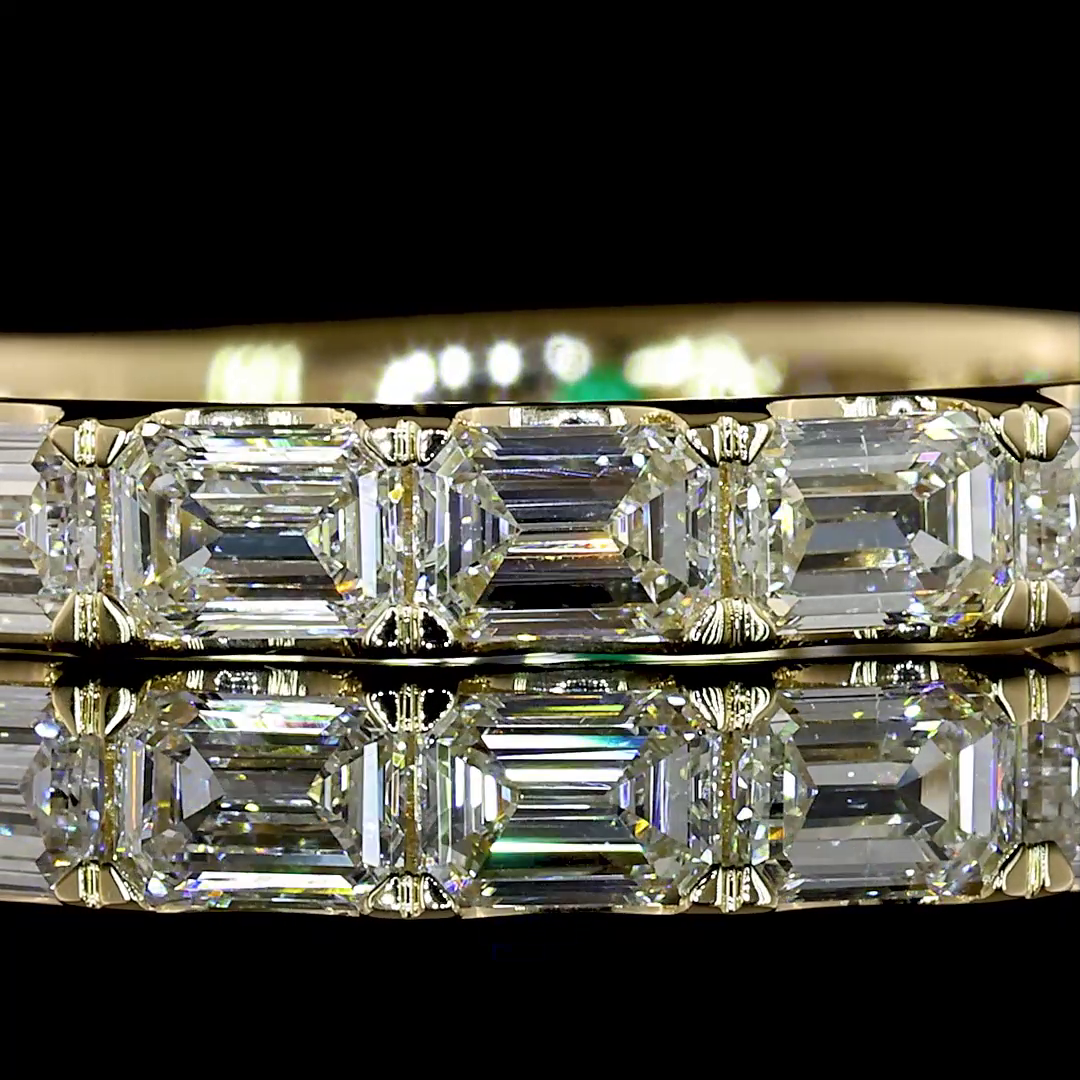1.41 CTTW Emerald Lab Diamond 3/4 Eternity Band (F+ Color and VS+ Clarity)