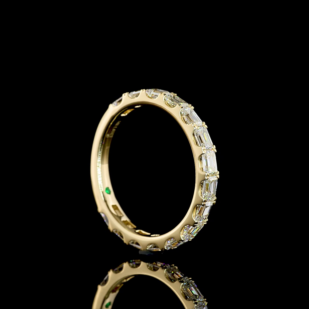 1.41 CTTW Emerald Lab Diamond 3/4 Eternity Band (F+ Color and VS+ Clarity)