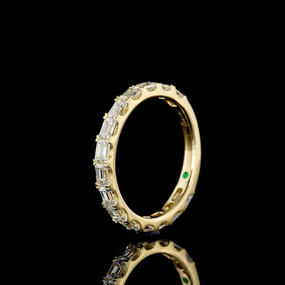 1.41 CTTW Emerald Lab Diamond 3/4 Eternity Band (F+ Color and VS+ Clarity)