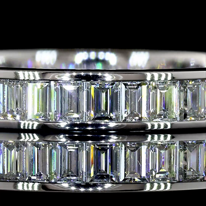 1.16 CTTW Baguette Lab Diamond 3/4 Eternity Band (F Color and VS1 Clarity)