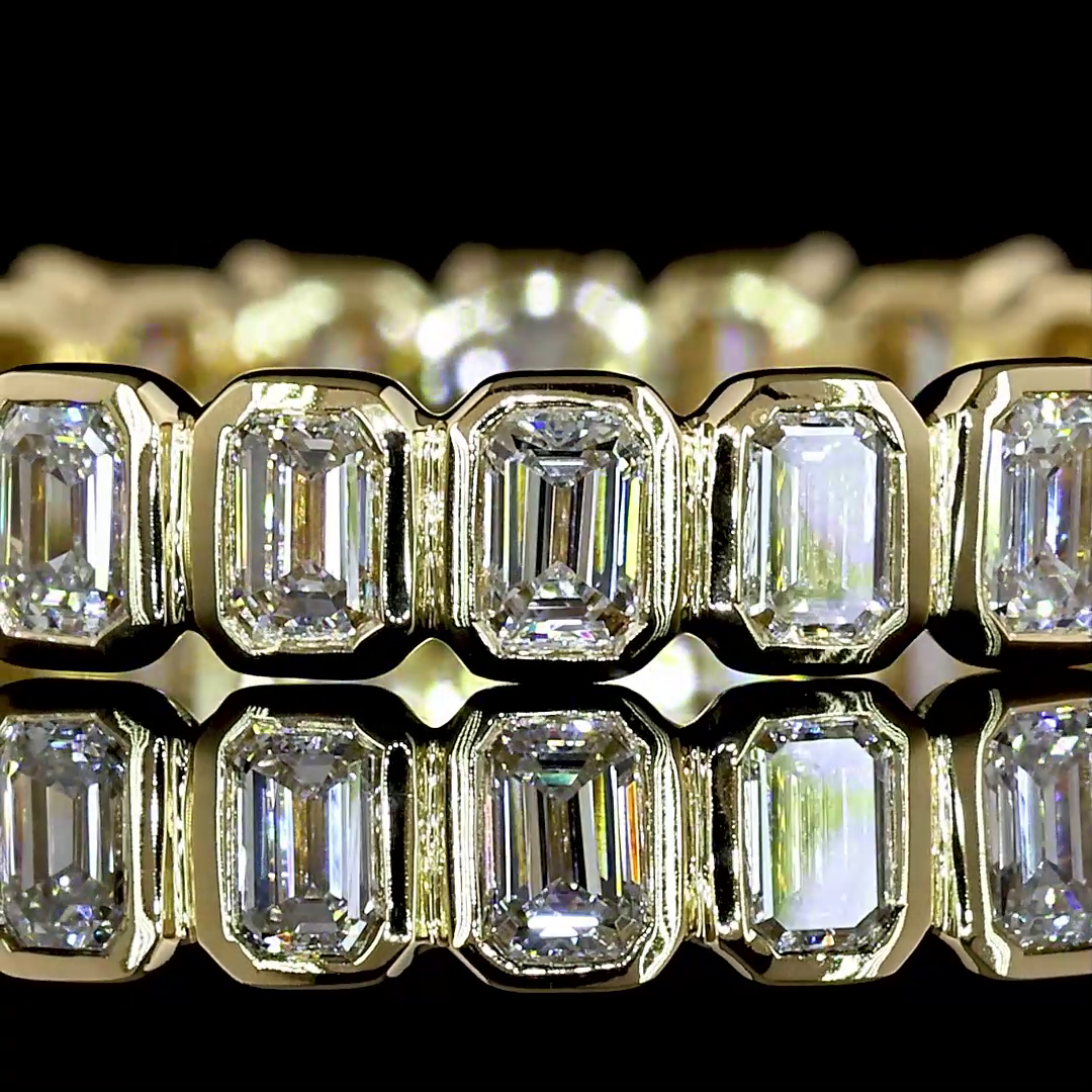 1.04 CTTW Emerald Natural Diamond Full Eternity Sz. 6.5 (H Color and SI Clarity)