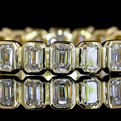 1.04 CTTW Emerald Natural Diamond Full Eternity Sz. 6.5 (H Color and SI Clarity)