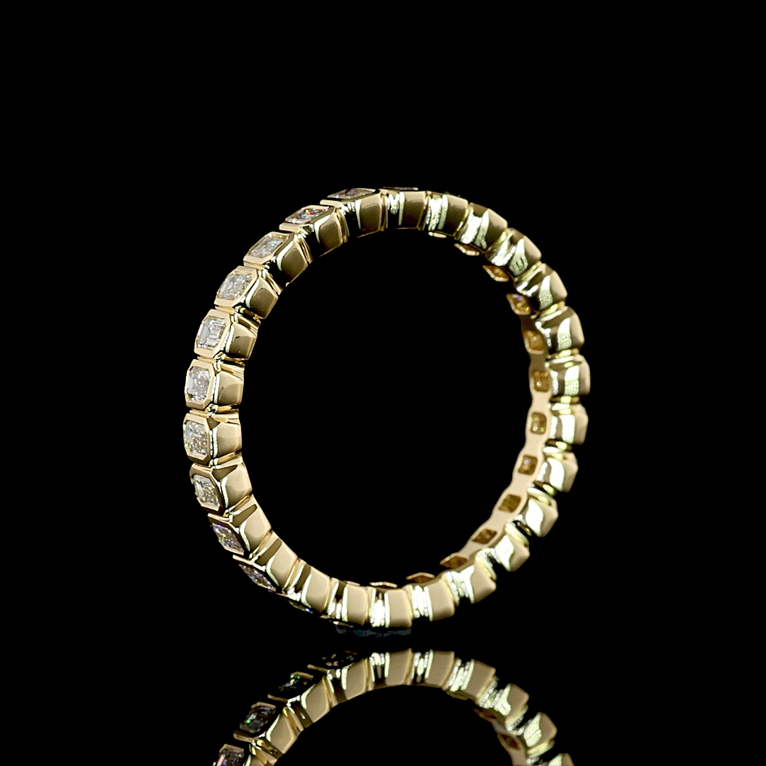 1.04 CTTW Emerald Natural Diamond Full Eternity Sz. 6.5 (H Color and SI Clarity)