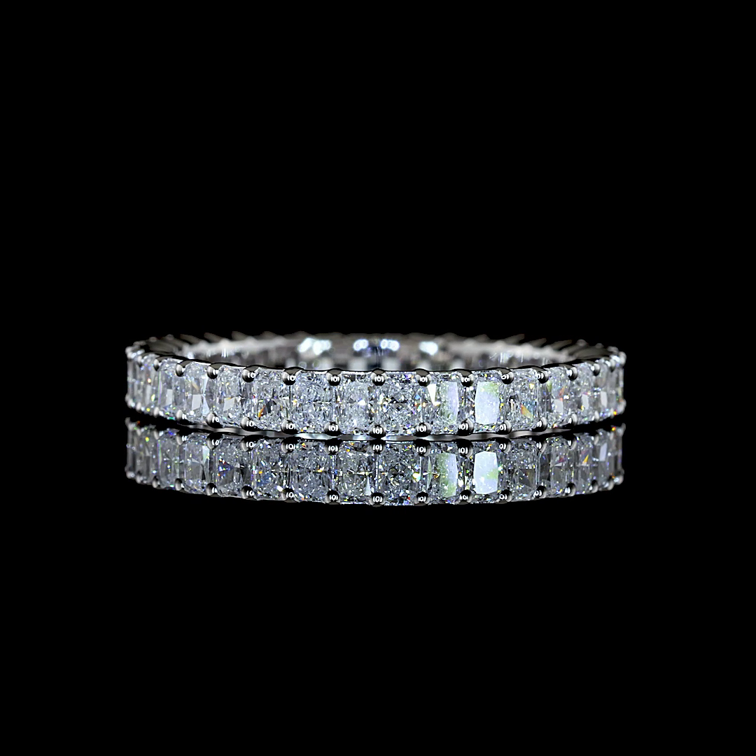 1.42 CTTW Radiant Natural Diamond Full Eternity Sz. 6.5 (H Color and SI Clarity)