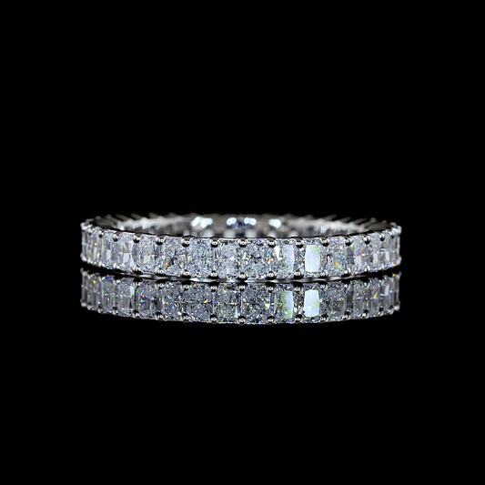 1.42 CTTW Radiant Natural Diamond Full Eternity Sz. 6.5 (H Color and SI Clarity)