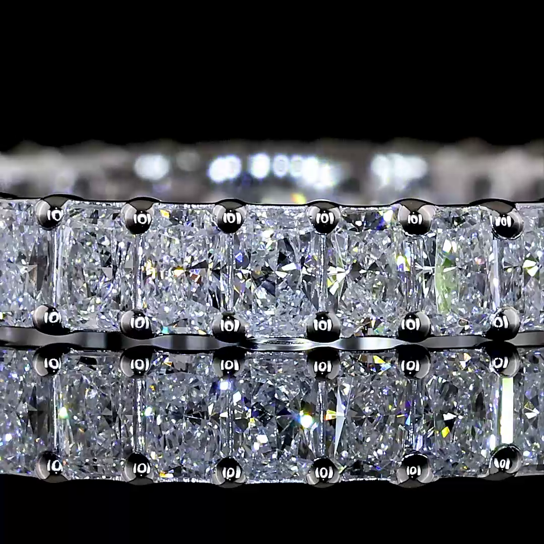 1.42 CTTW Radiant Natural Diamond Full Eternity Sz. 6.5 (H Color and SI Clarity)