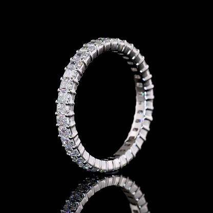 1.42 CTTW Radiant Natural Diamond Full Eternity Sz. 6.5 (H Color and SI Clarity)