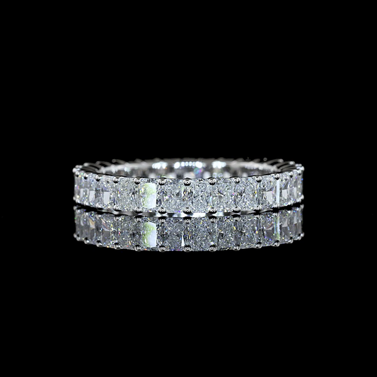 2.05 CTTW Radiant Natural Diamond Full Eternity Sz. 6.5 (H Color and SI Clarity)