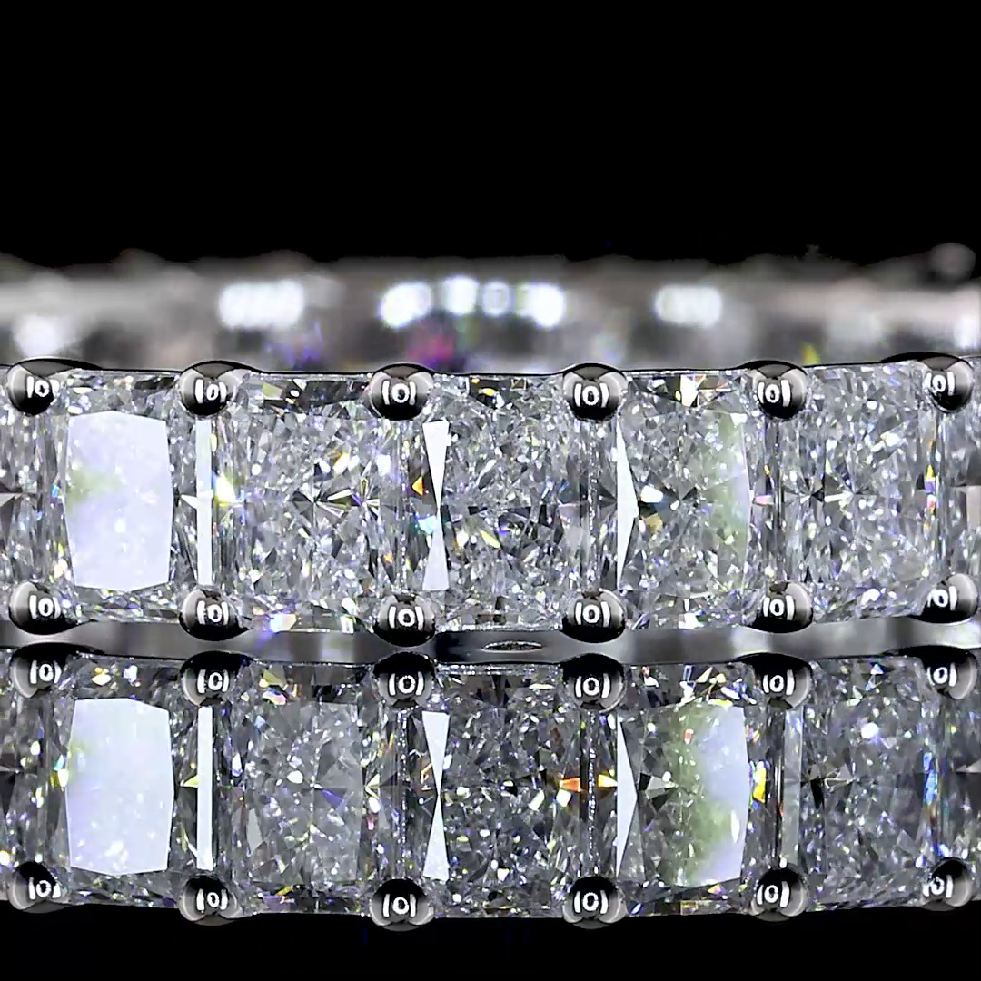 2.05 CTTW Radiant Natural Diamond Full Eternity Sz. 6.5 (H Color and SI Clarity)