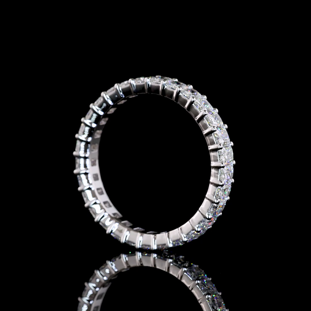 2.05 CTTW Radiant Natural Diamond Full Eternity Sz. 6.5 (H Color and SI Clarity)