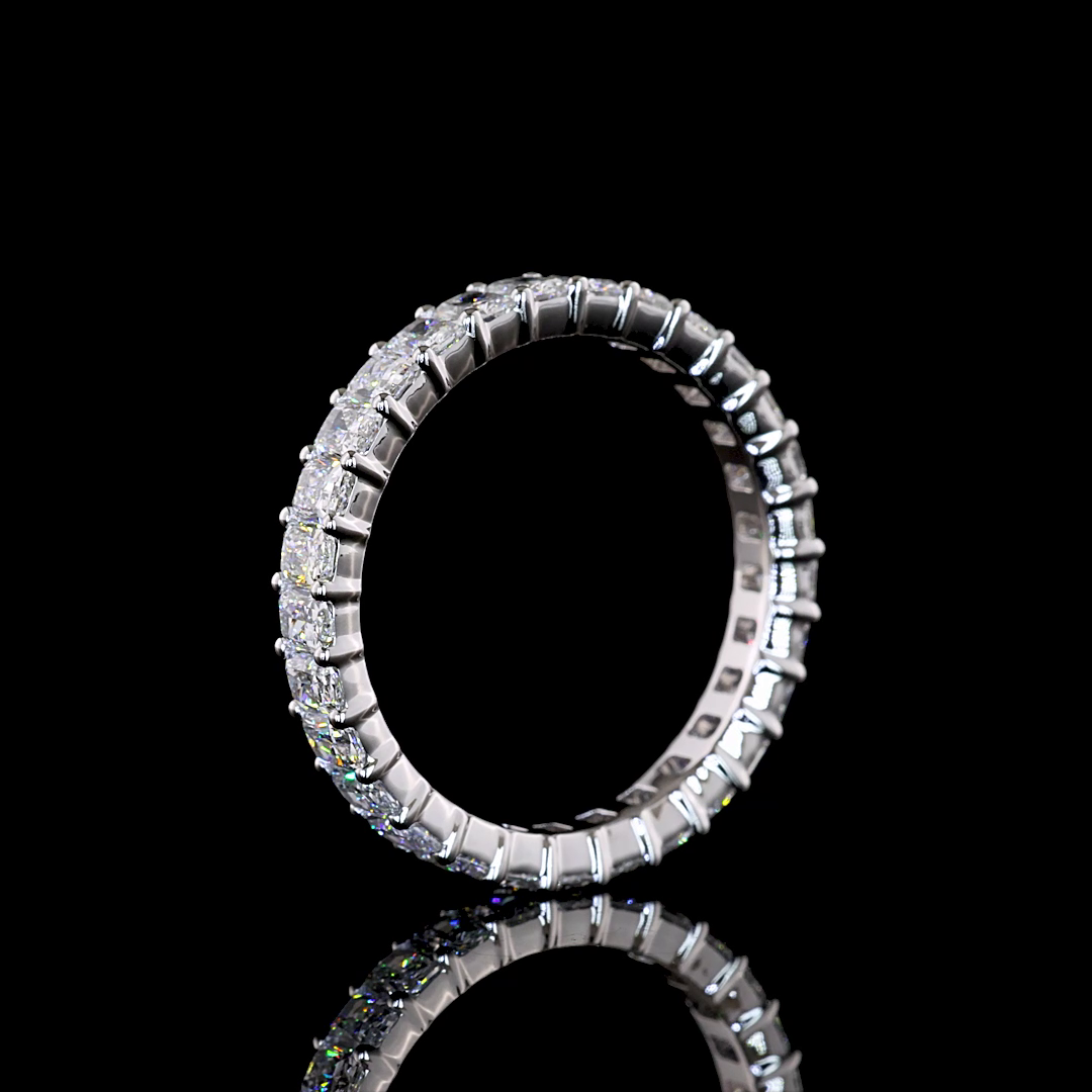 2.05 CTTW Radiant Natural Diamond Full Eternity Sz. 6.5 (H Color and SI Clarity)