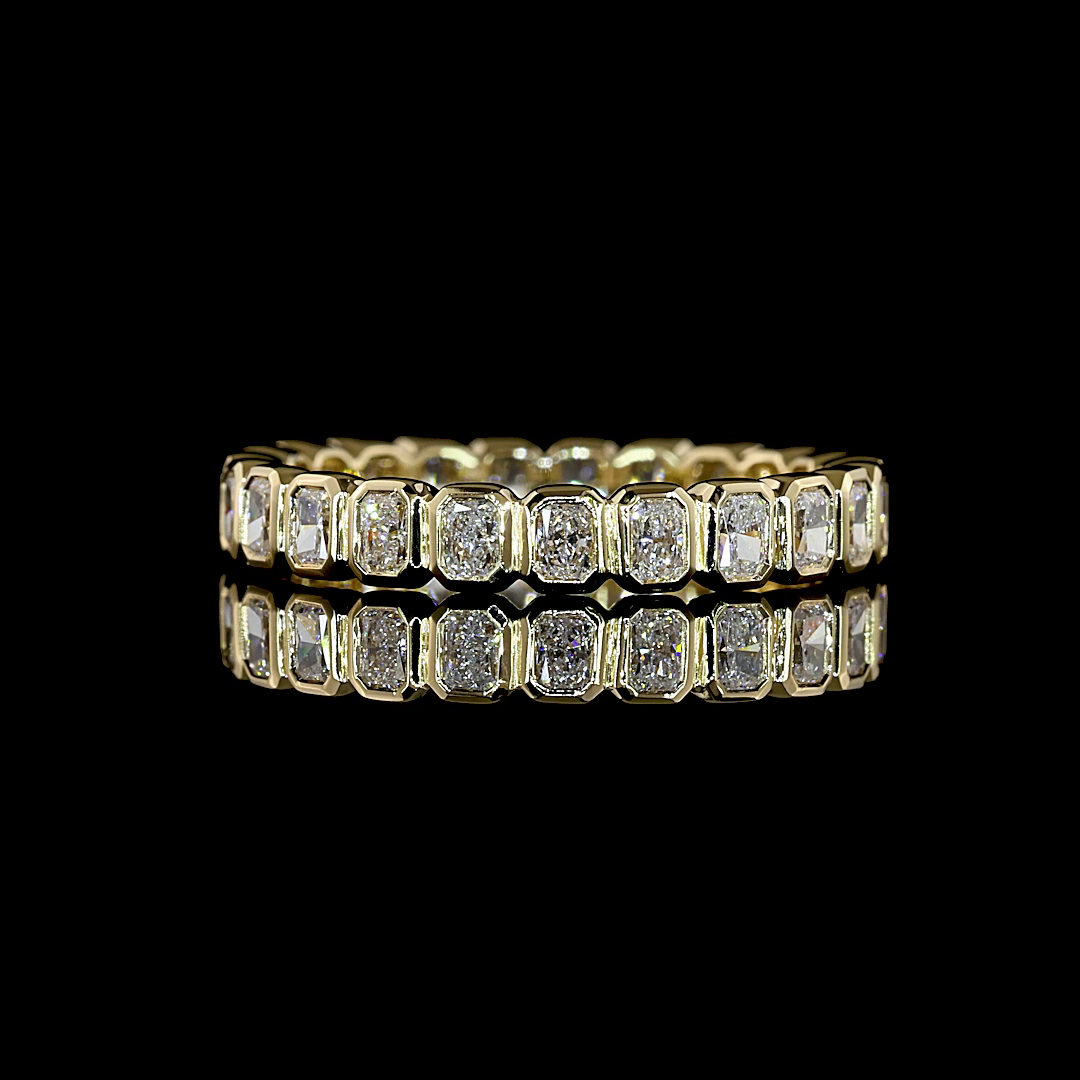 1.14 CTTW Radiant Natural Diamond Full Eternity Sz. 6.5 (H Color and SI Clarity)
