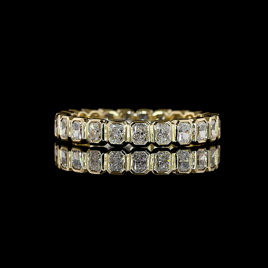1.14 CTTW Radiant Natural Diamond Full Eternity Sz. 6.5 (H Color and SI Clarity)