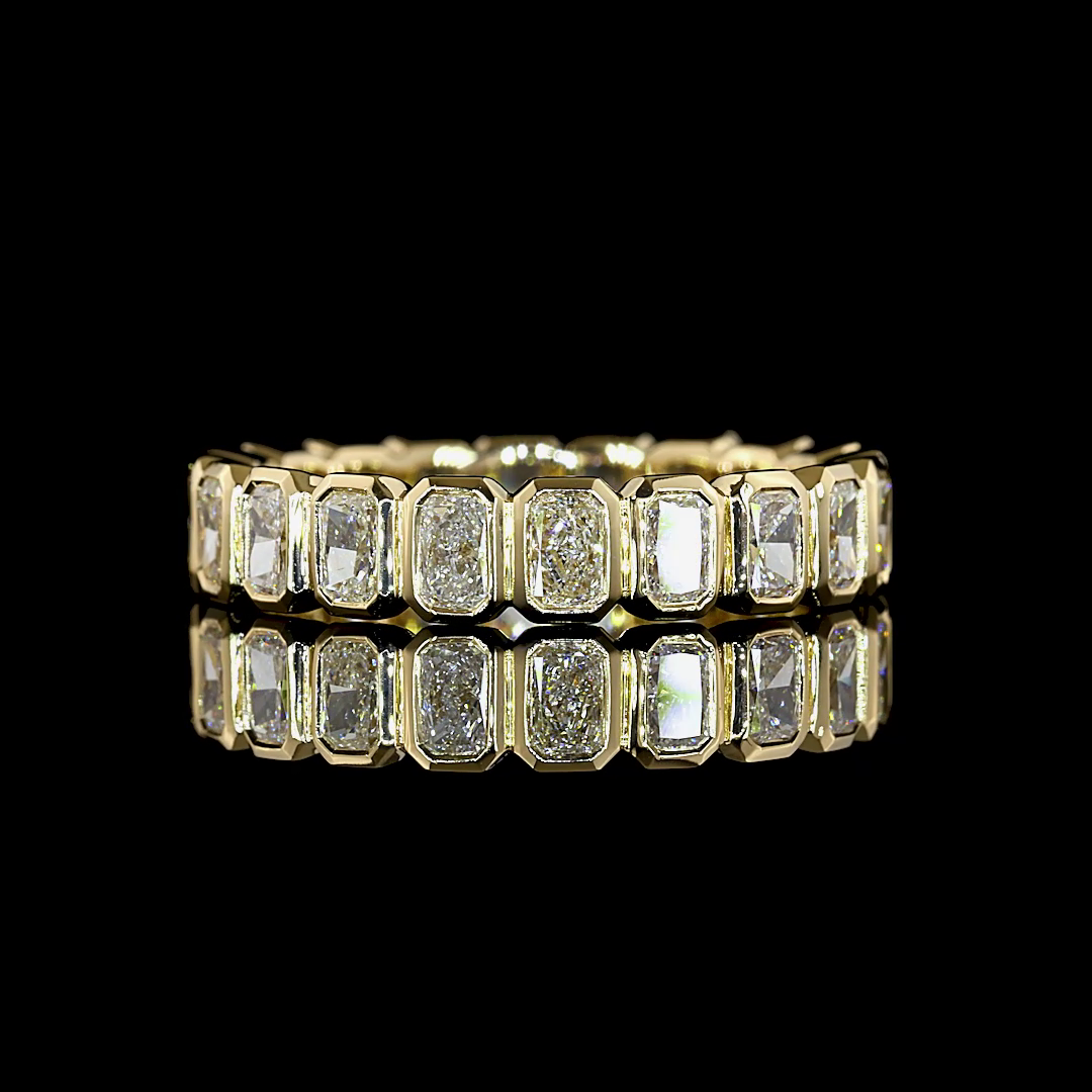 1.95 CTTW Radiant Natural Diamond Full Eternity Sz. 6.5 (H Color and SI Clarity)