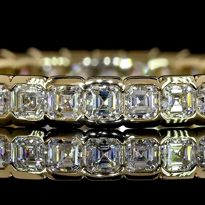 1.03 CTTW Asscher Natural Diamond Full Eternity Sz. 6.5 (H Color and SI Clarity)