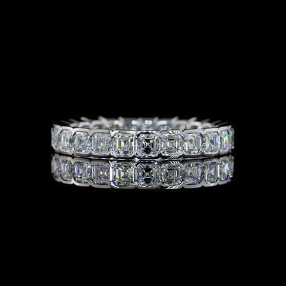 1.97 CTTW Asscher Natural Diamond Full Eternity Sz. 6.5 (H Color and SI Clarity)