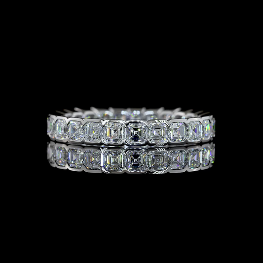 1.97 CTTW Asscher Natural Diamond Full Eternity Sz. 6.5 (H Color and SI Clarity)