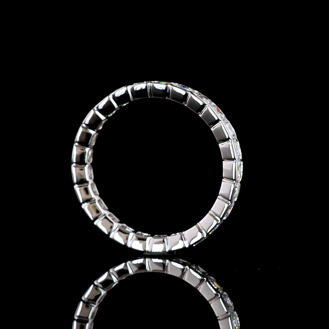 1.97 CTTW Asscher Natural Diamond Full Eternity Sz. 6.5 (H Color and SI Clarity)