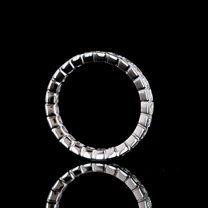 1.97 CTTW Asscher Natural Diamond Full Eternity Sz. 6.5 (H Color and SI Clarity)