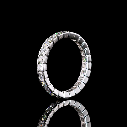 1.97 CTTW Asscher Natural Diamond Full Eternity Sz. 6.5 (H Color and SI Clarity)