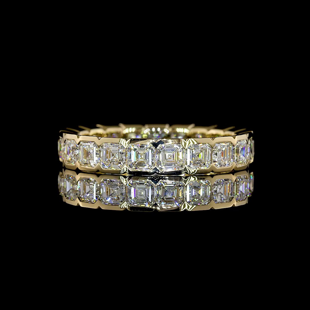 3.05 CTTW Asscher Natural Diamond Full Eternity Sz. 7 (H Color and SI Clarity)