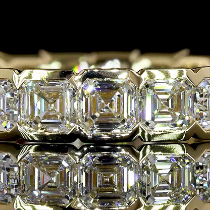 3.05 CTTW Asscher Natural Diamond Full Eternity Sz. 7 (H Color and SI Clarity)