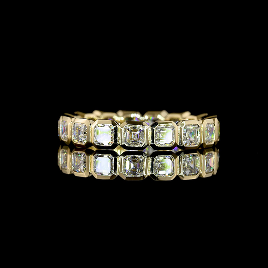 2.19 CTTW Asscher Natural Diamond Full Eternity Sz. 6.5 (H Color and SI Clarity)