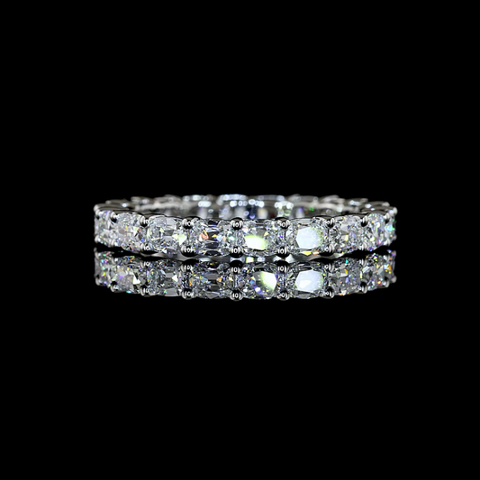 2.46 CTTW Antique Cushion Lab Grown Diamond Full Eternity Sz. 7.5 (E Color and VS1 Clarity)