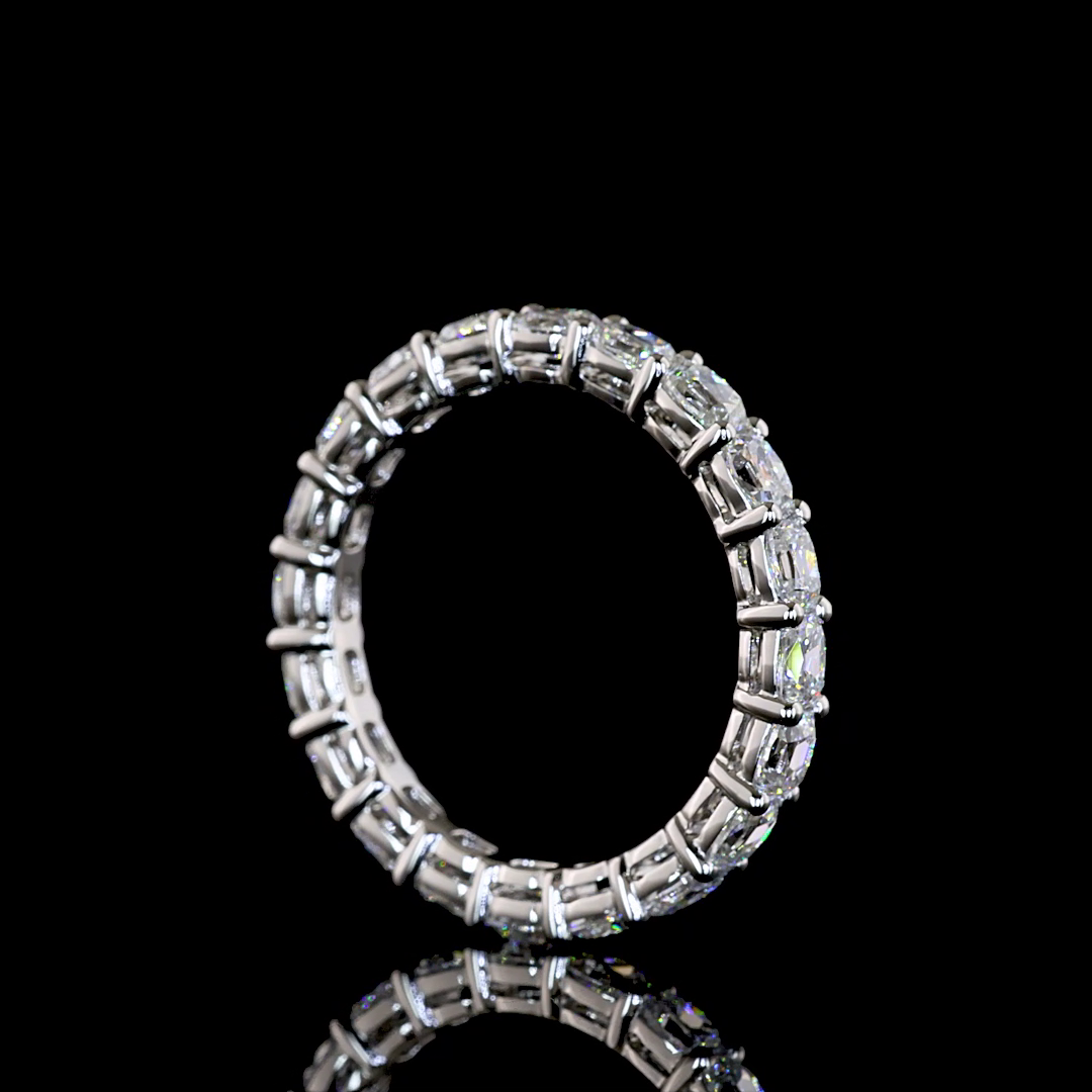 2.46 CTTW Antique Cushion Lab Grown Diamond Full Eternity Sz. 7.5 (E Color and VS1 Clarity)